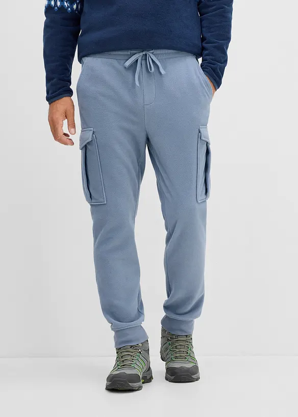 Cargobyxa i fleece, normal passform, bonprix