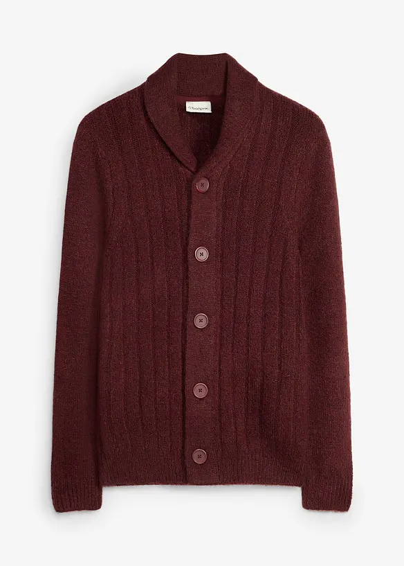 Cardigan med ribbstickat m&ouml;nster, bonprix