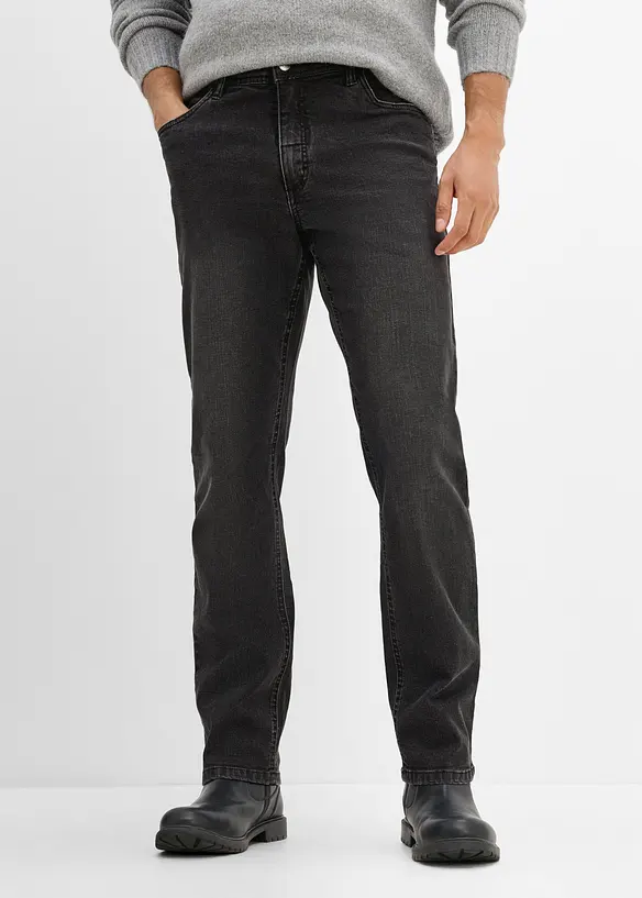 Jeans med bekv&auml;mt snitt, Regular Fit, Straight, bonprix