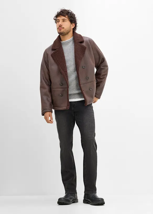 Jeans med bekv&auml;mt snitt, Regular Fit, Straight, bonprix