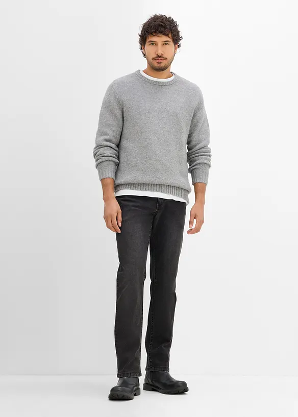 Jeans med bekv&auml;mt snitt, Regular Fit, Straight, bonprix