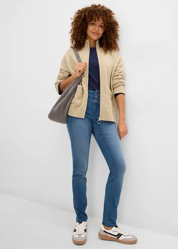 Skinny Jeans High Waist, formande termojeans, bonprix