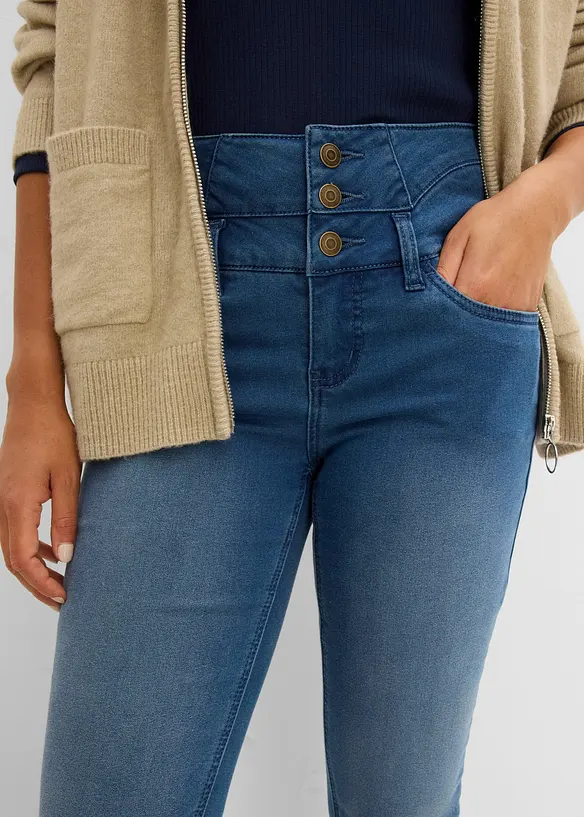 Skinny Jeans High Waist, formande termojeans, bonprix