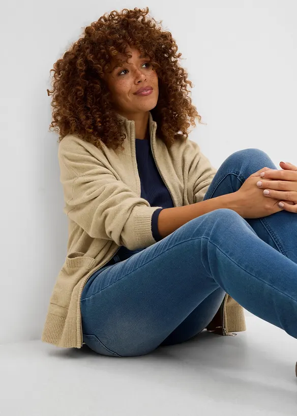 Skinny Jeans High Waist, formande termojeans, bonprix