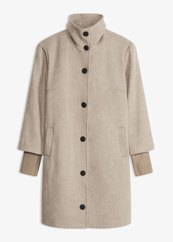 Kort kappa med yllelook, bonprix