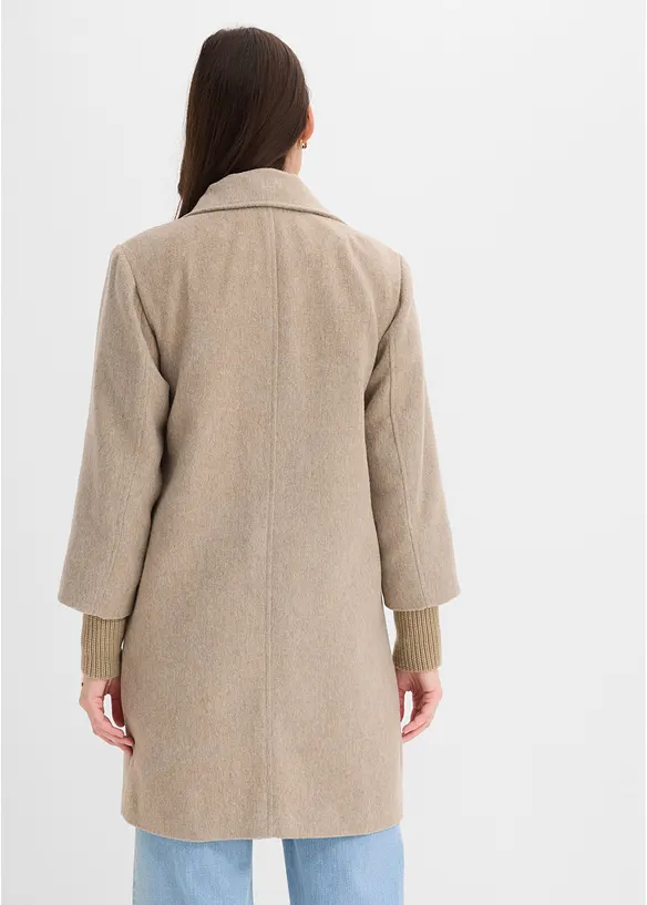 Kort kappa med yllelook, bonprix