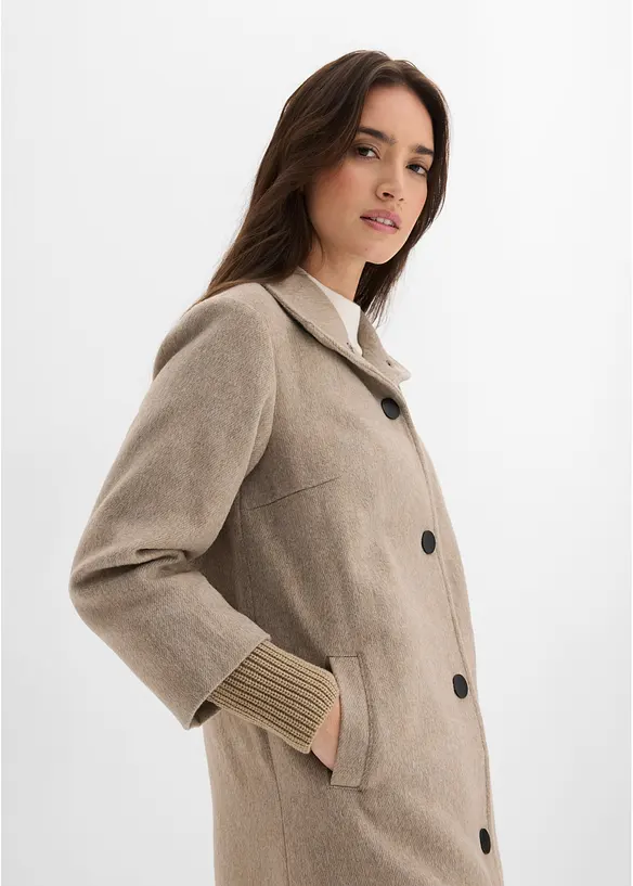Kort kappa med yllelook, bonprix