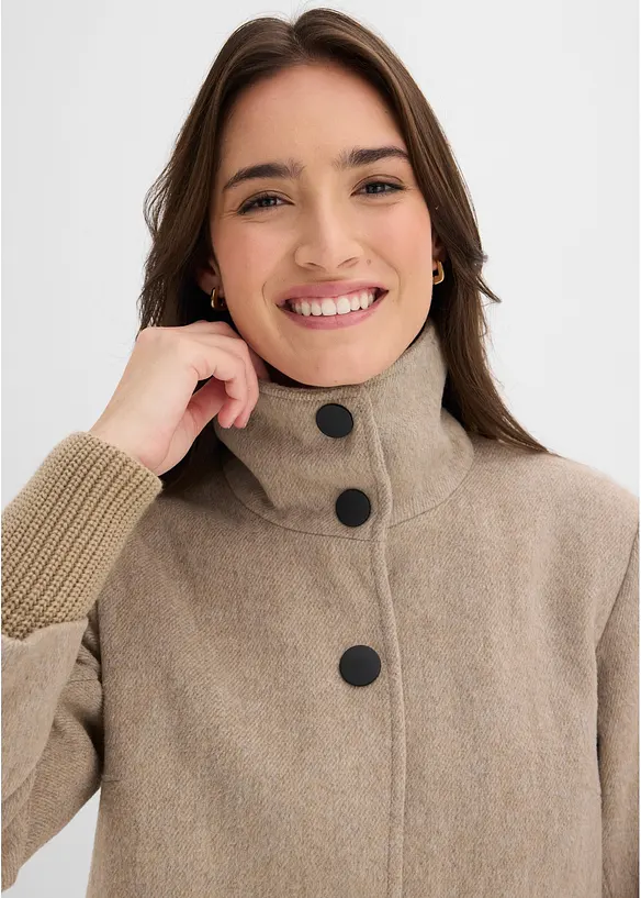 Kort kappa med yllelook, bonprix