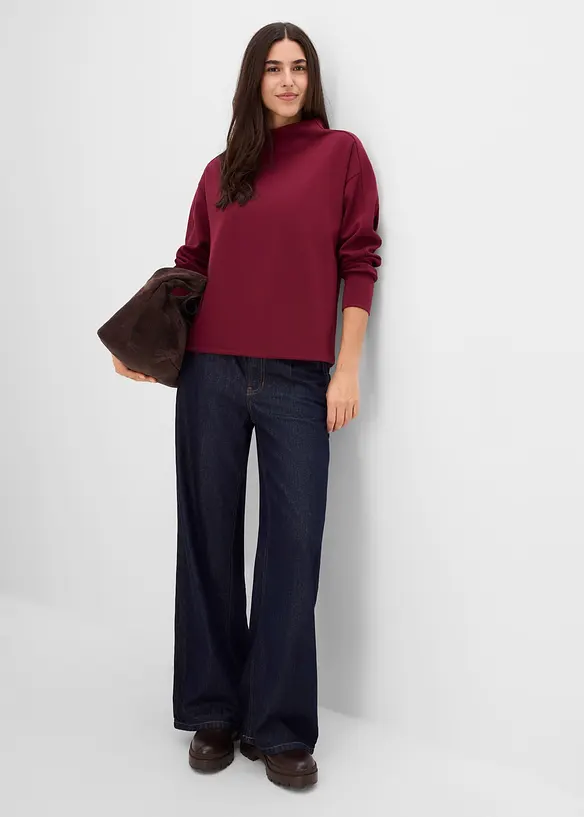 Oversizeweatshirt i mjuk och stabil trik&aring;, bonprix
