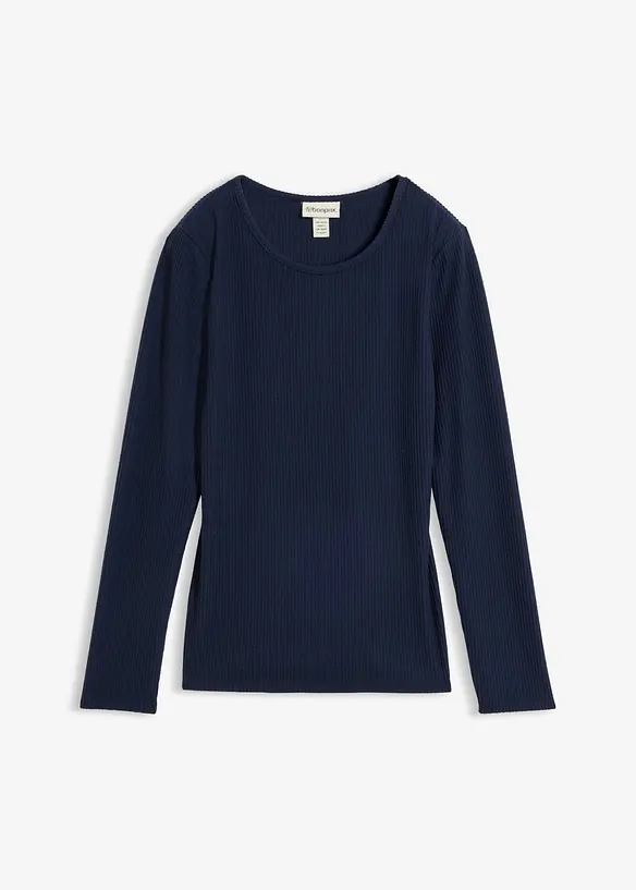 V&auml;rmande topp i ribbstickat material, bonprix