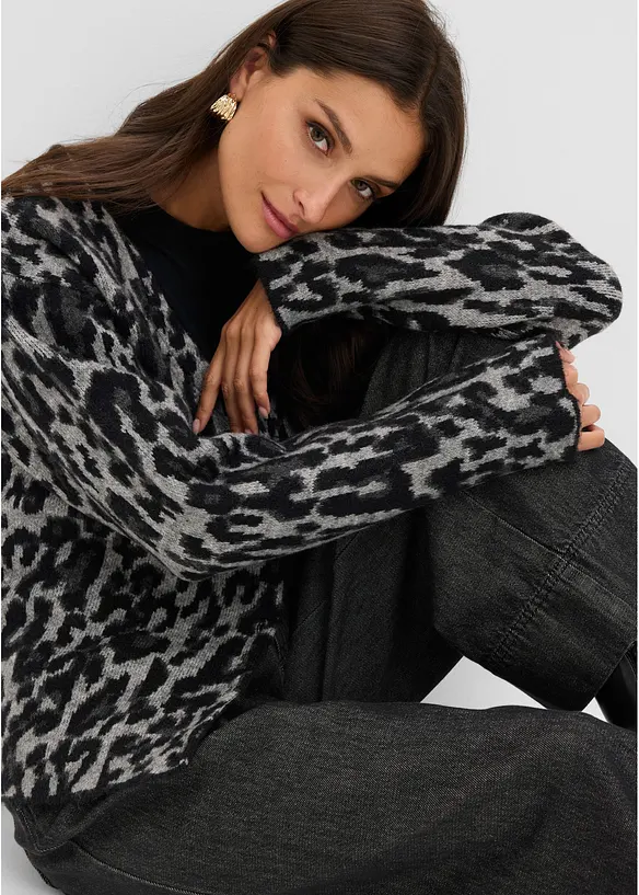Cardigan med V-ringning, bonprix