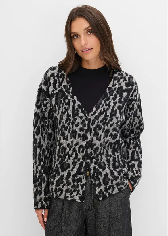 Cardigan med V-ringning, bonprix