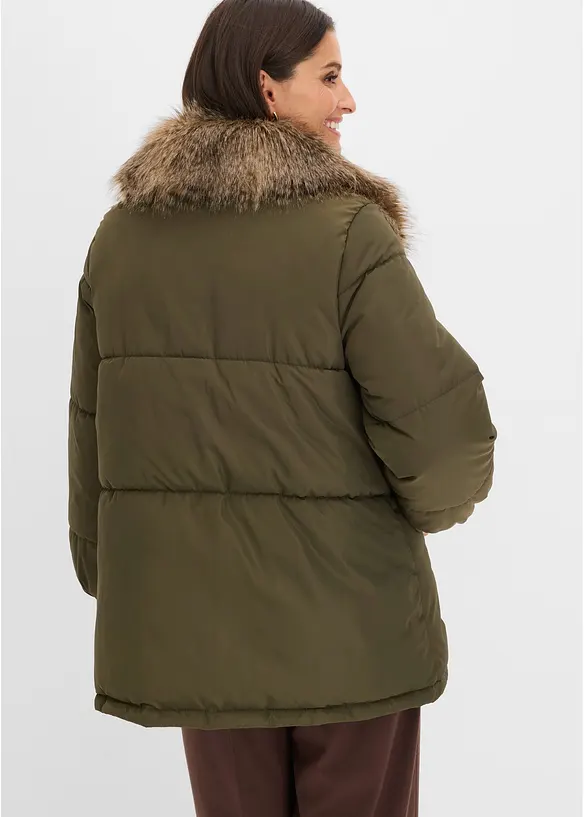 T&auml;ckjacka med avtagbar fuskp&auml;lskrage, bonprix