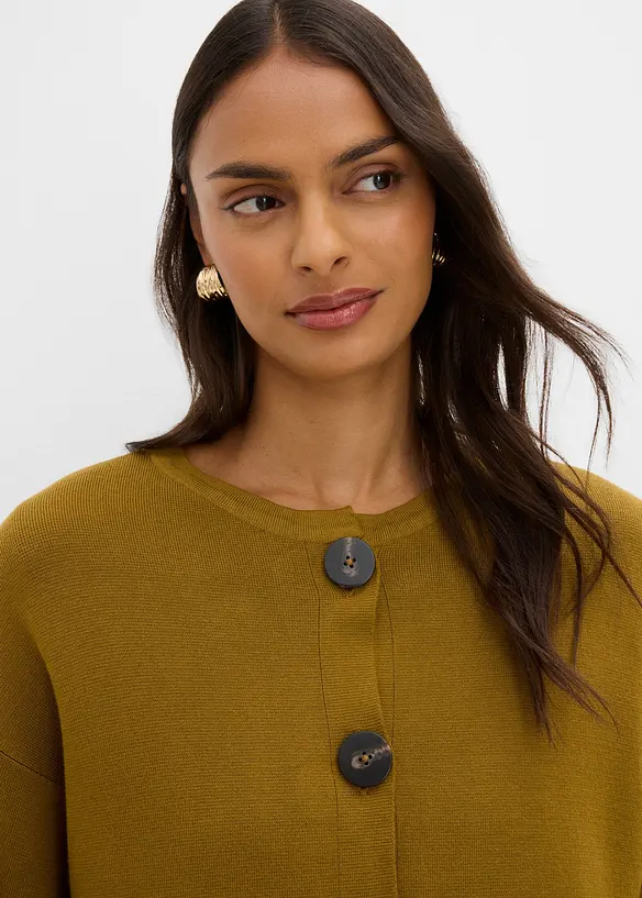 Cardigan med knytsk&auml;rp i viskosmix, bonprix