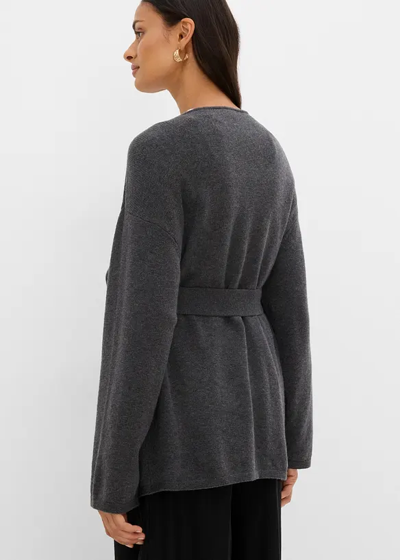 Cardigan med knytsk&auml;rp, bonprix