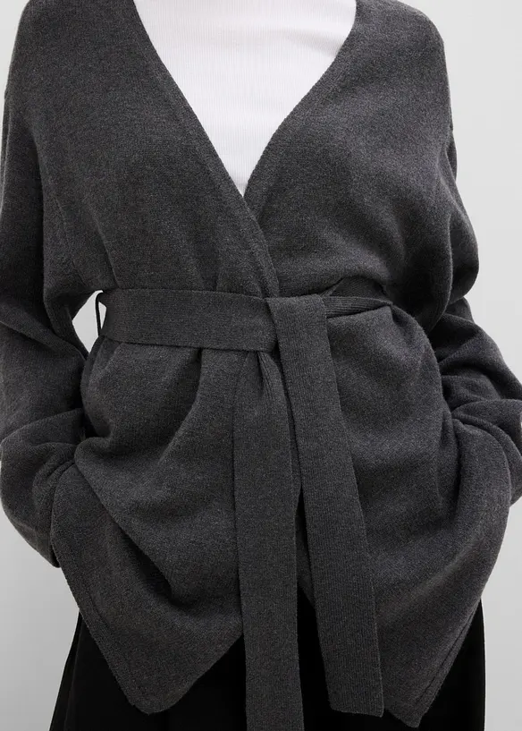 Cardigan med knytsk&auml;rp, bonprix