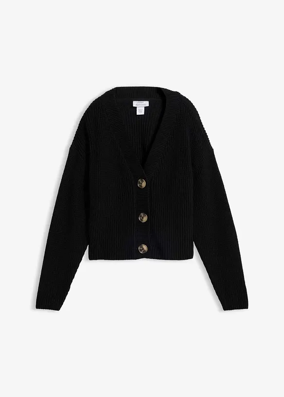 Grovstickad cardigan i bomull, bonprix