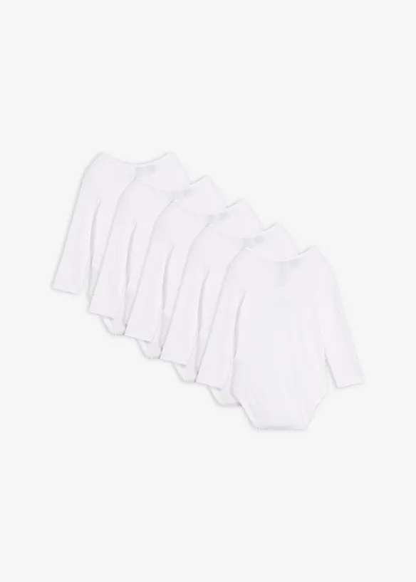 L&aring;ng&auml;rmad babybody (5-pack), ekologisk bomull, bonprix