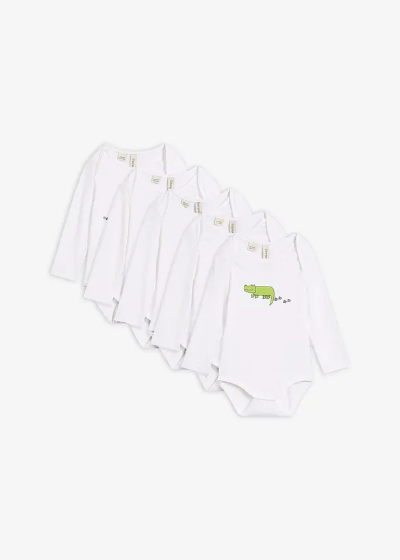L&aring;ng&auml;rmad babybody (5-pack), ekologisk bomull, bonprix