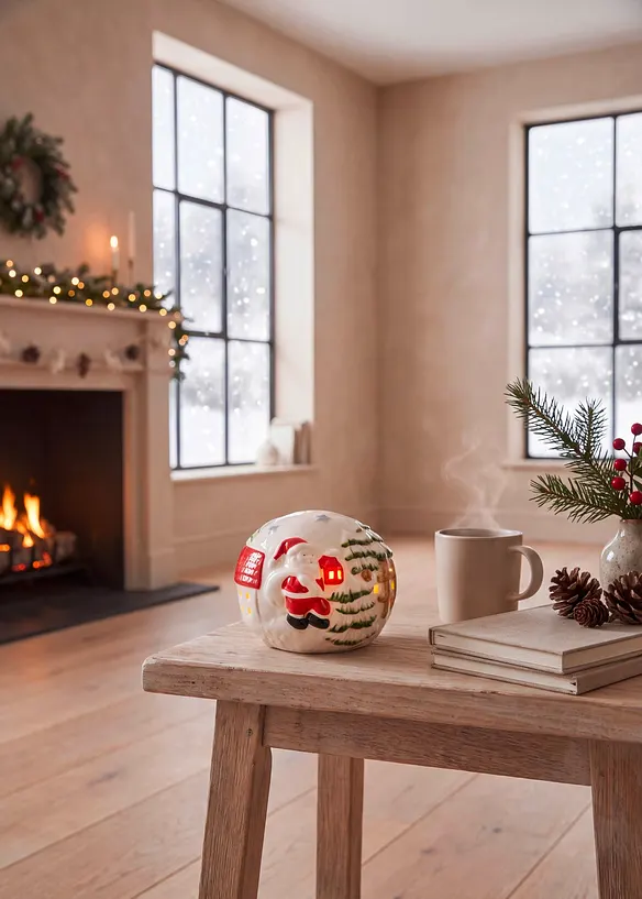Prydnadskula med julmotiv och LED-belysning, bonprix