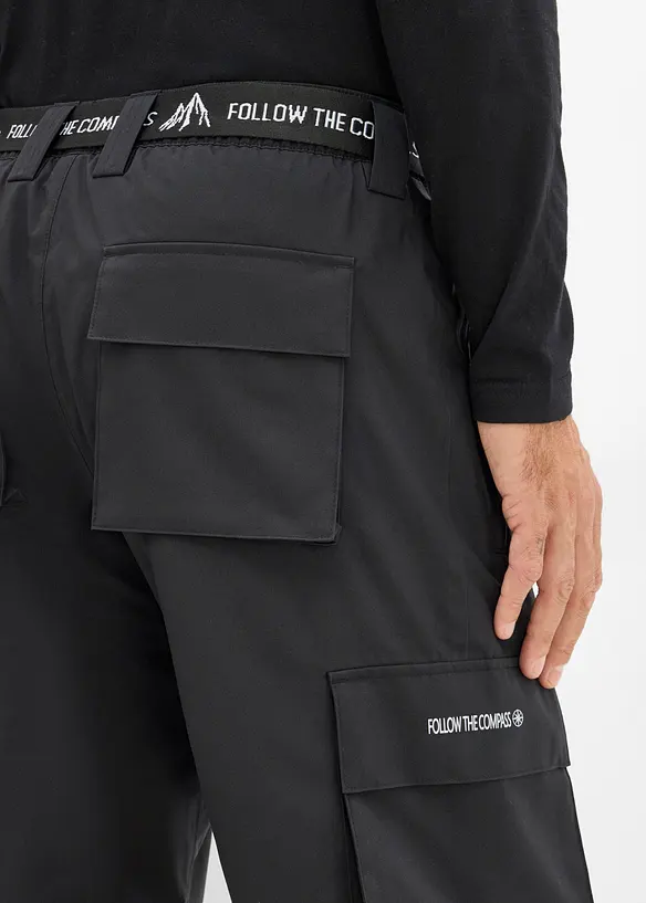 Skidbyxor med cargofickor och fleecefoder, vattent&auml;ta, bonprix