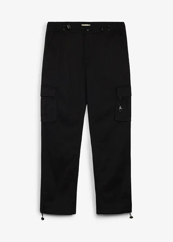 Fodrad cargobyxa med justerbar midja och benslut, bonprix