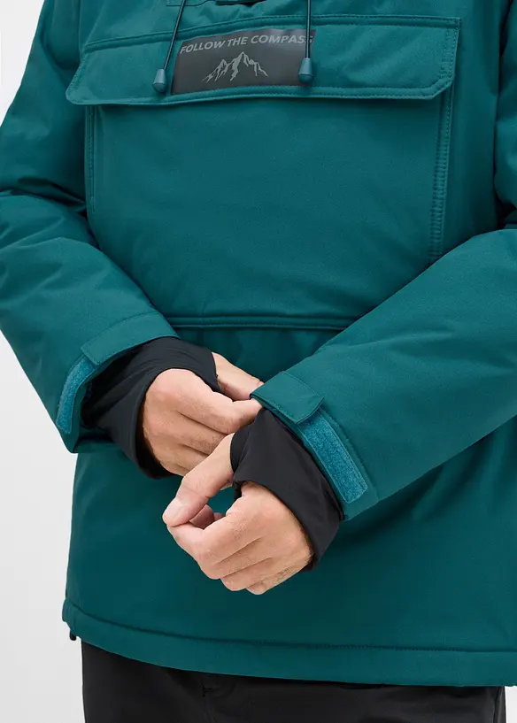 Vattent&auml;t skidjacka i dra p&aring;-modell med fleecefoder, bonprix