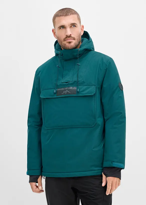 Vattent&auml;t skidjacka i dra p&aring;-modell med fleecefoder, bonprix