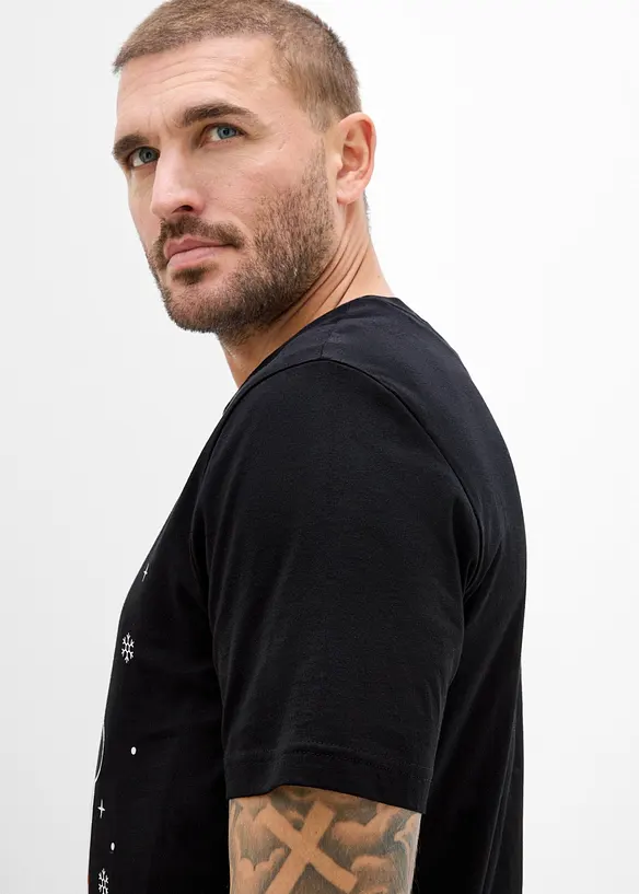 T-shirt med jultryck, av ekologisk bomull, bonprix