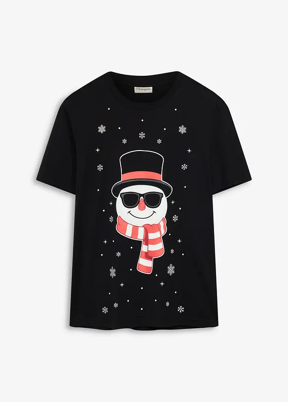 T-shirt med jultryck, av ekologisk bomull, bonprix