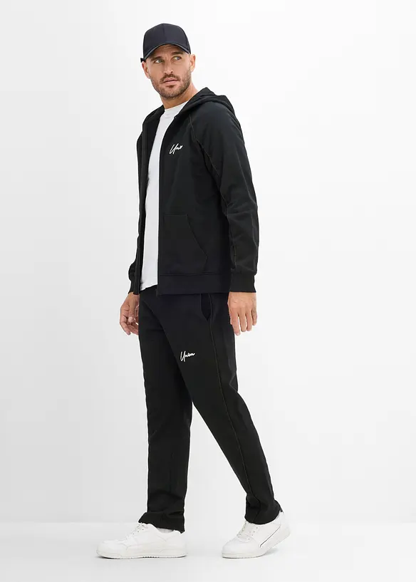 Joggingbyxa i bomull med kontrasterande detaljer, bonprix