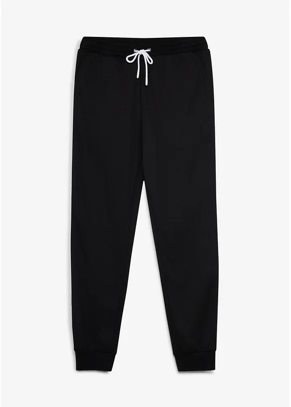 Joggingbyxa i bomull med kontrasterande detaljer, bonprix