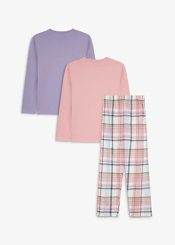 Pyjamas i ekologisk bomull (3 delar), bonprix