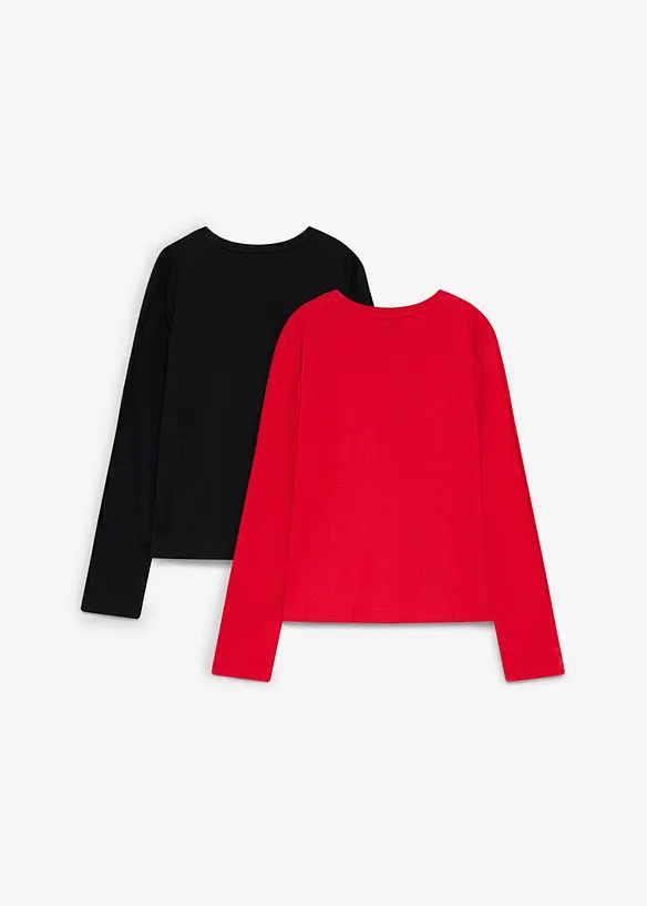 L&aring;ng&auml;rmad topp med julmotiv (2-pack), bonprix