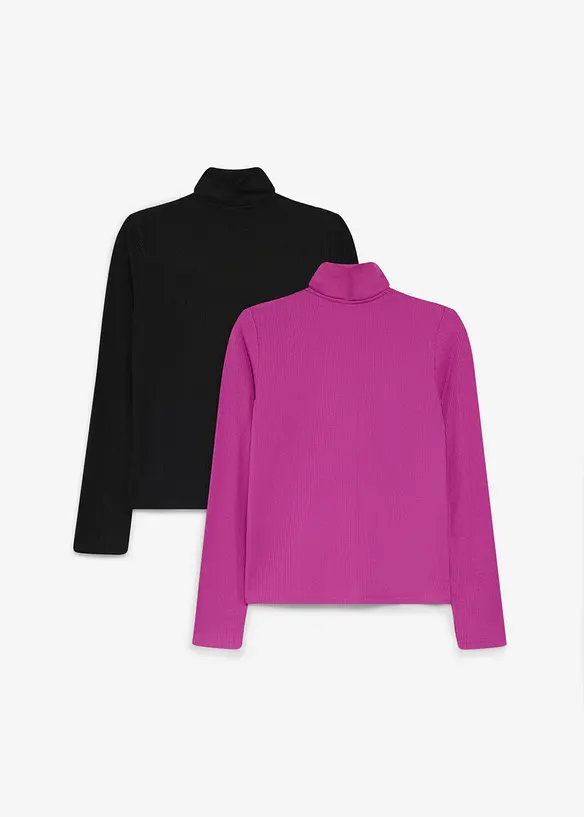 V&auml;rmande topp med l&aring;nga &auml;rmar (2-pack), bonprix