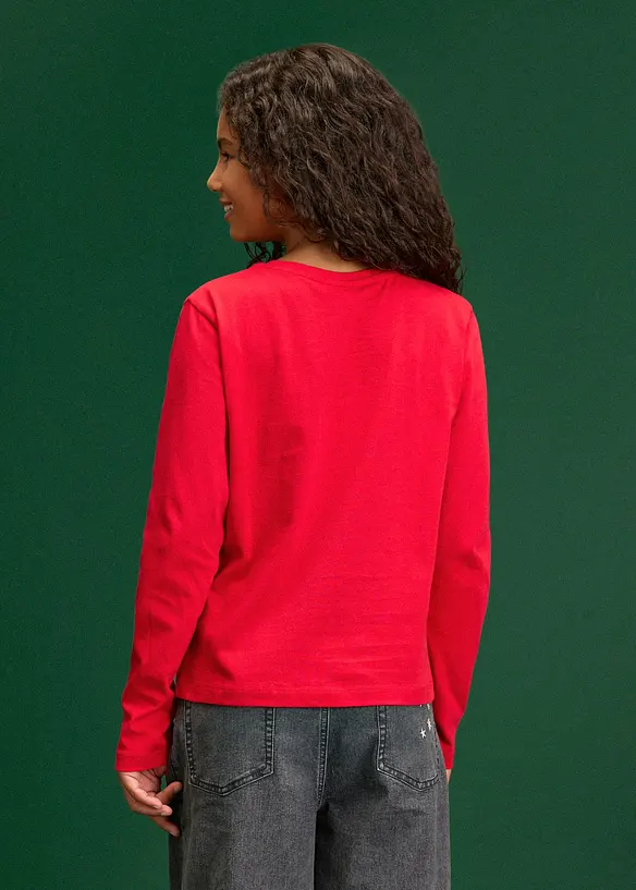 L&aring;ng&auml;rmad topp med julmotiv (2-pack), bonprix