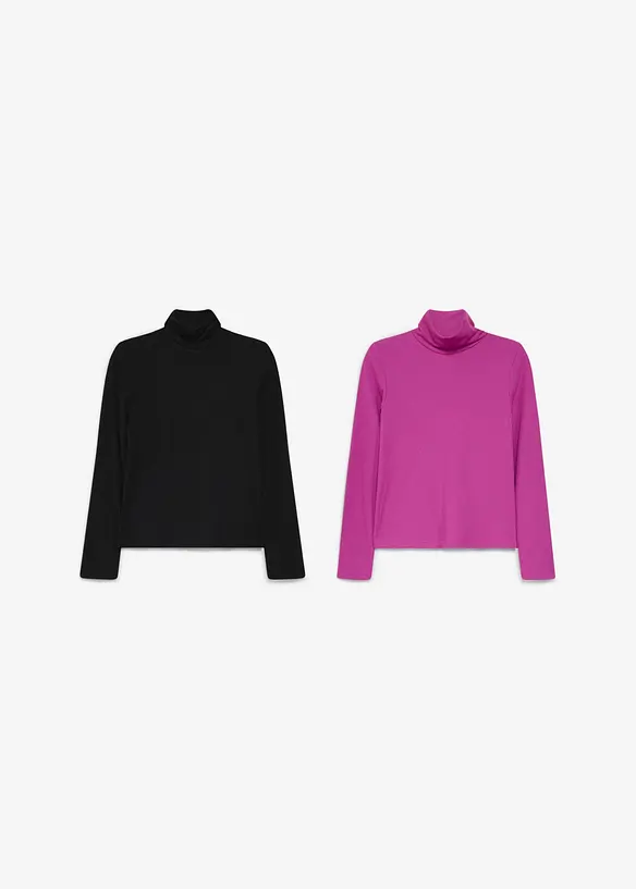V&auml;rmande topp med l&aring;nga &auml;rmar (2-pack), bonprix