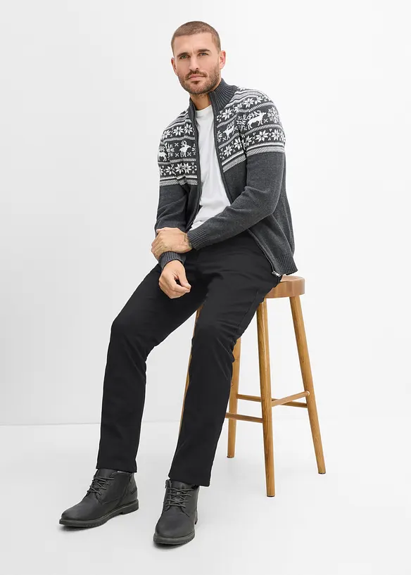 Fodrad byxa i Regular Fit med sk&auml;rp, Straight, bonprix
