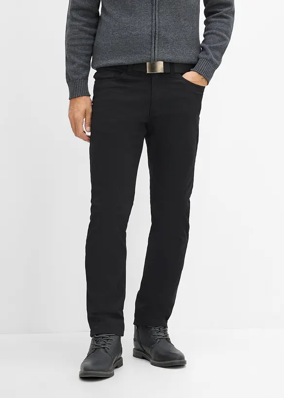 Fodrad byxa i Regular Fit med sk&auml;rp, Straight, bonprix