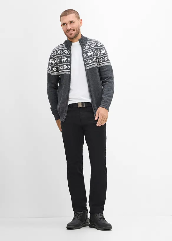 Fodrad byxa i Regular Fit med sk&auml;rp, Straight, bonprix