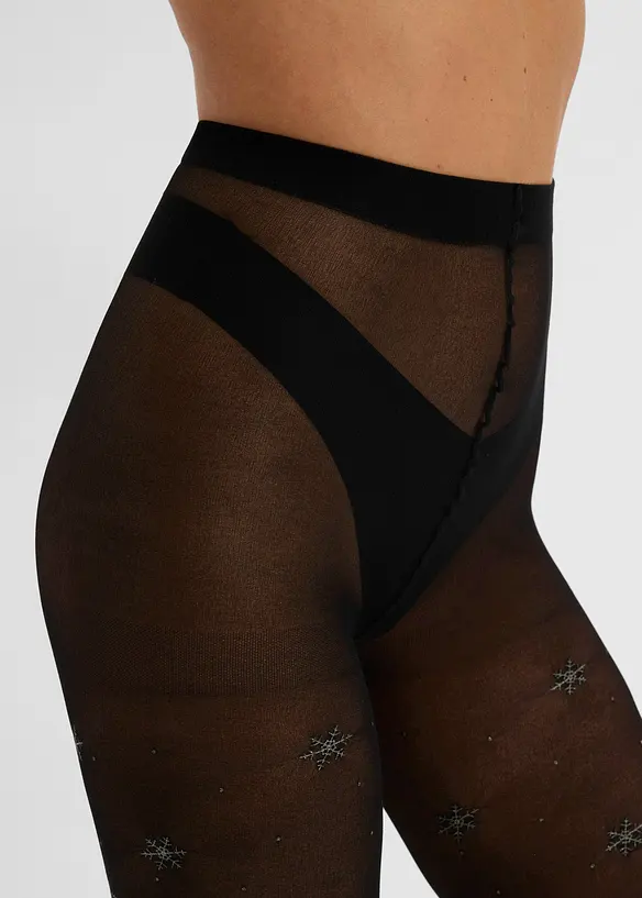 Tunn strumpbyxa med julmotiv 40 DEN, bonprix