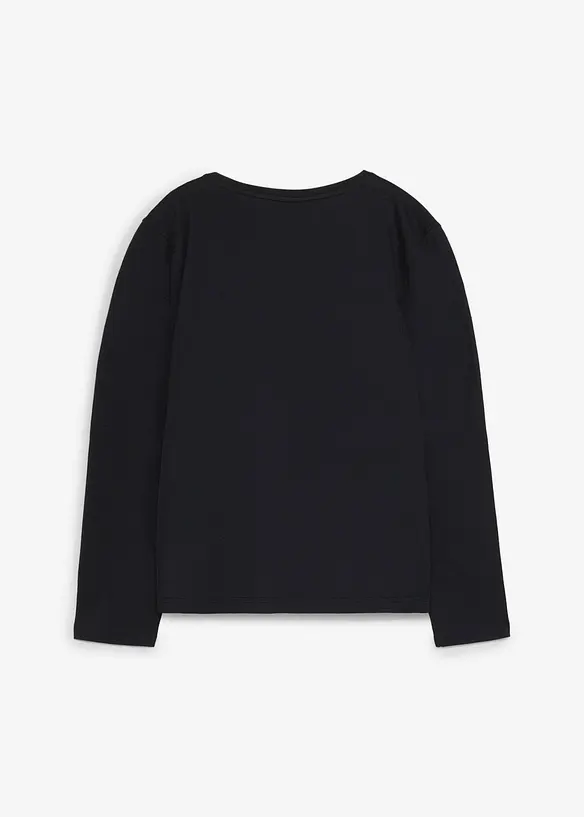 L&aring;ng&auml;rmad T-shirt i ekologisk bomull med julmotiv, bonprix