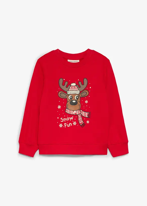 Sweatshirt i ekologisk bomull med julmotiv, bonprix