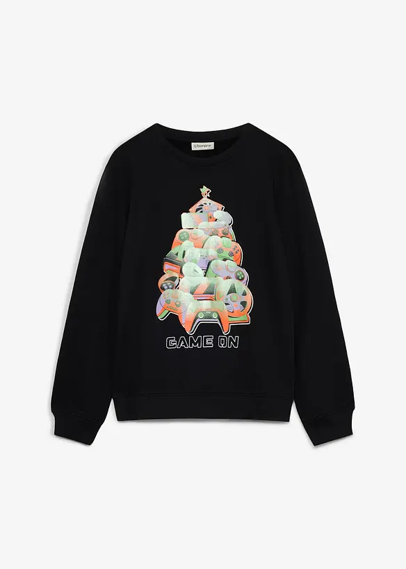 Sweatshirt i ekologisk bomull med julmotiv, bonprix