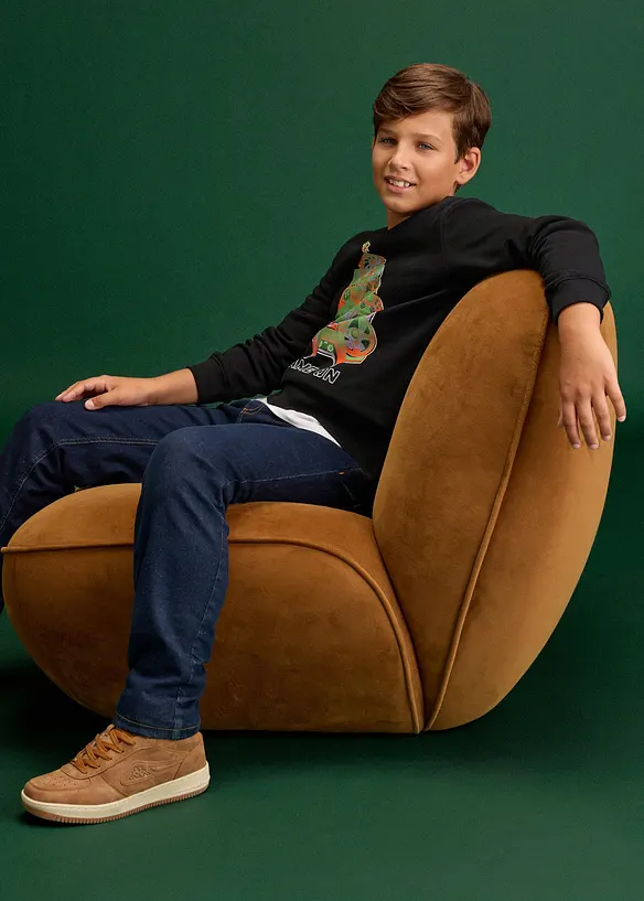 Sweatshirt i ekologisk bomull med julmotiv, bonprix