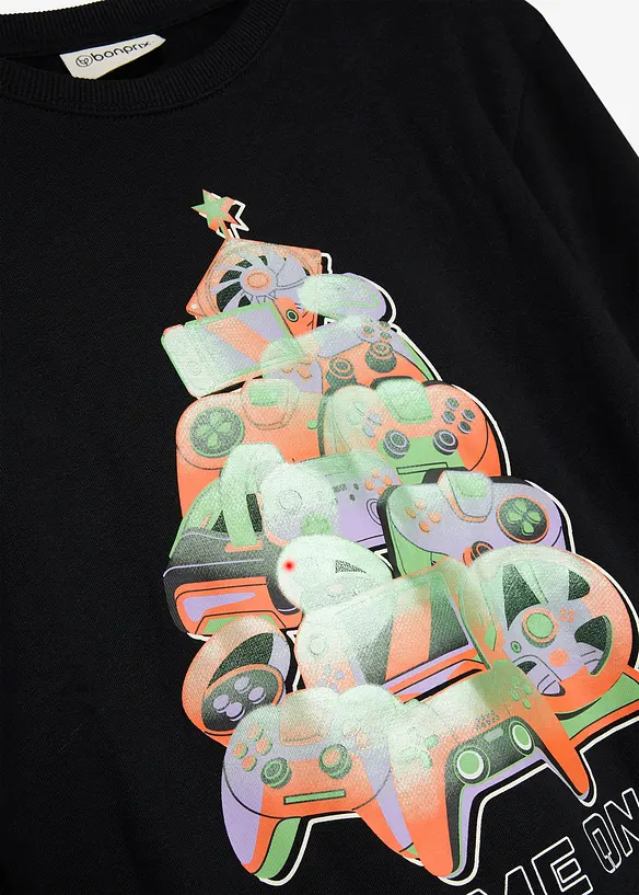 Sweatshirt i ekologisk bomull med julmotiv, bonprix