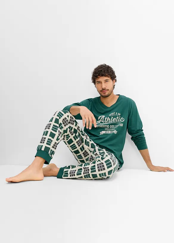 L&aring;ng&auml;rmad pyjamas i ekologisk bomull, bonprix