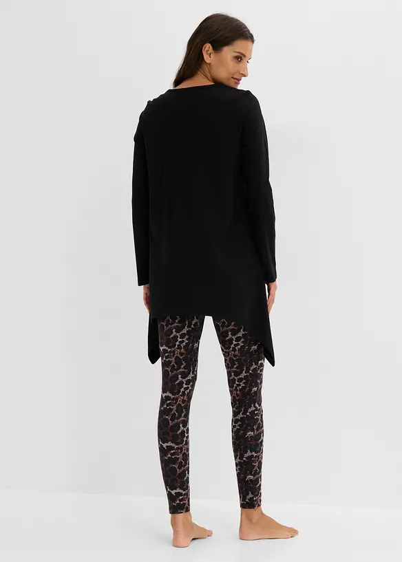Pyjamas av mjuk bomull och leggings, bonprix