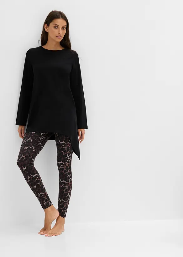 Pyjamas av mjuk bomull och leggings, bonprix