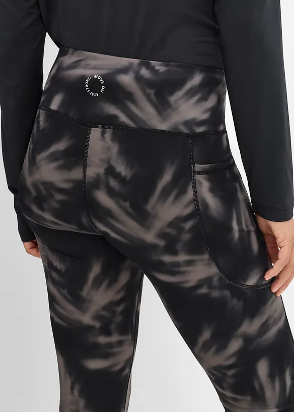 V&auml;rmande tr&auml;ningsleggings med mobilficka, snabbtorkande, bonprix
